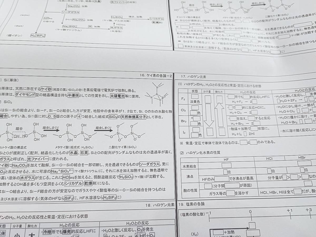 駿台　22年最新版　山下先生　無機・有機化学の総整理　プリントフルセット　演習問題解説・豆本　河合塾　鉄緑会　Z会 東進 SEG 