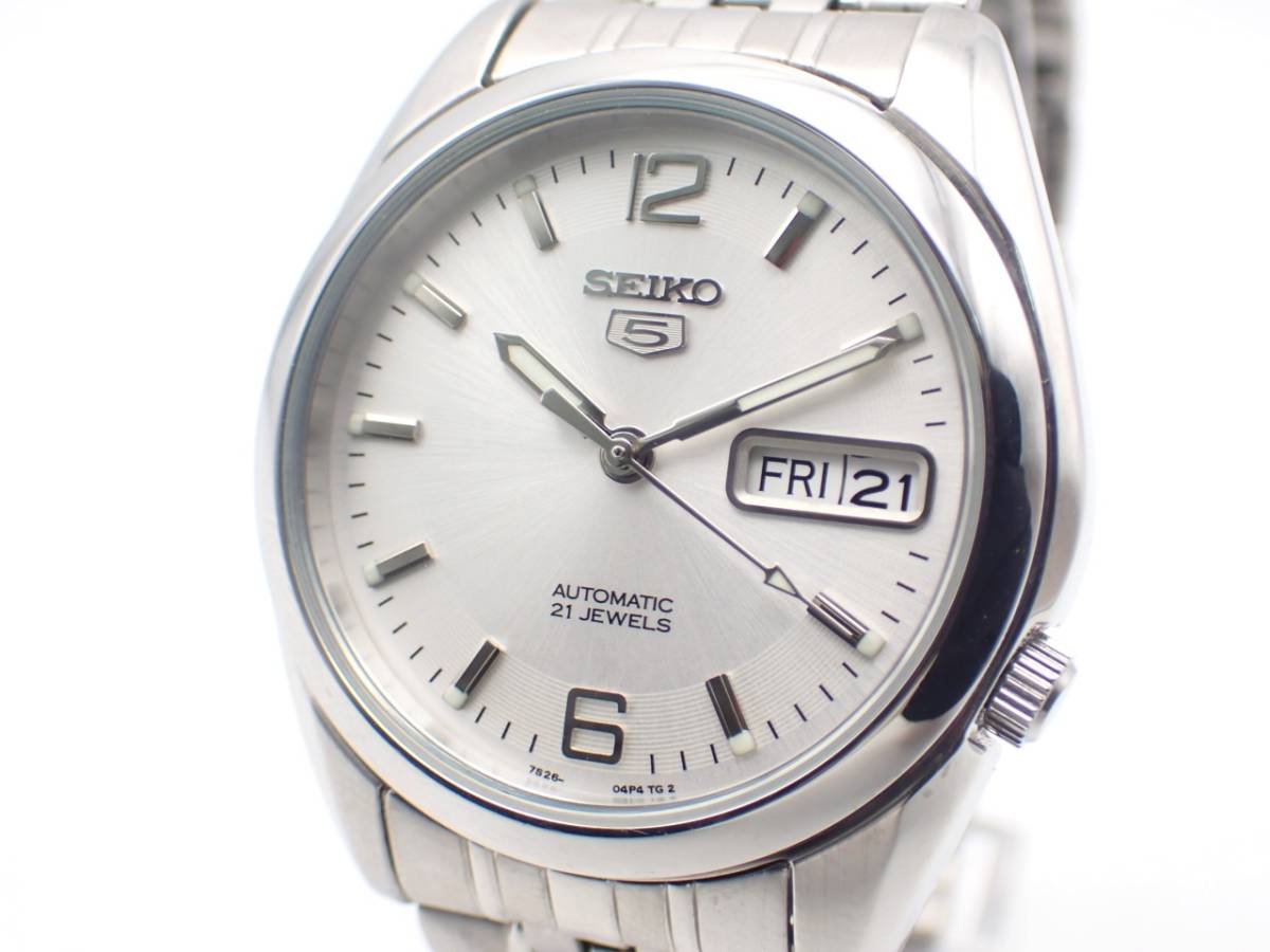 1円~☆稼働品☆SEIKO セイコー セイコー5 7S26-01V0 自動巻き メンズ