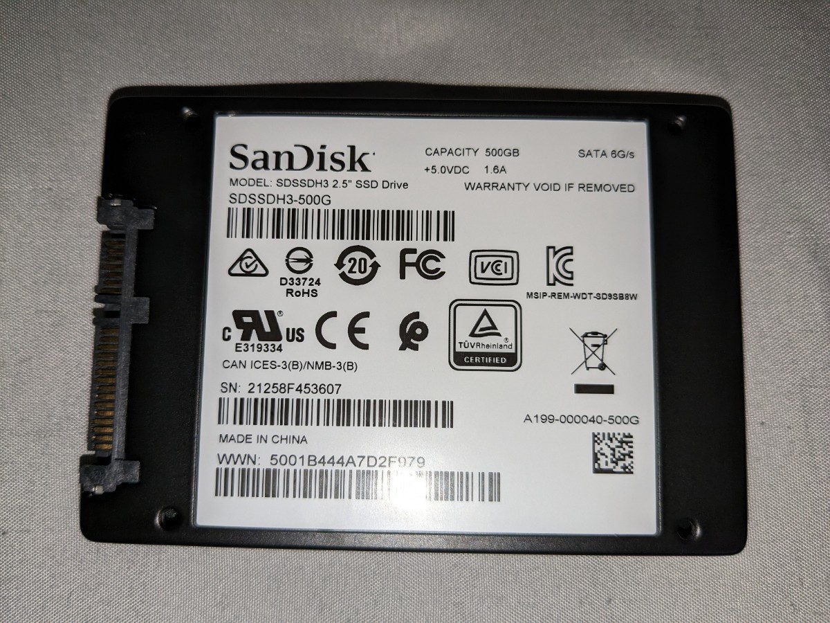 使用時間少SanDisk Ultra 3D SSD(SDSSDH3-500G) 500GB SATA SSD 2.5