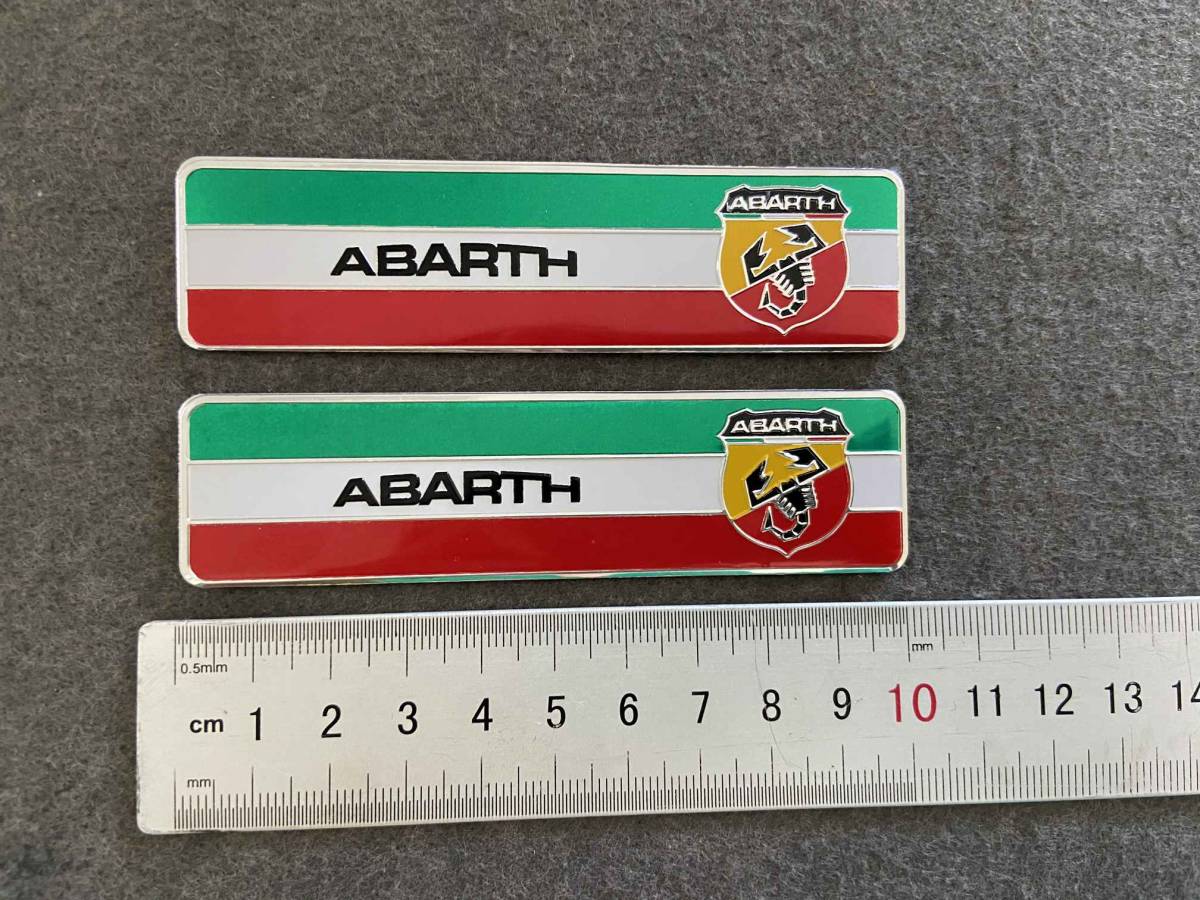 アバルト ABARTH★10*2.6CM★ カーステッカー エンブレム プレート アルミ製 フェンダーバッジ シール 傷を隠す 2枚セット 505番_画像6