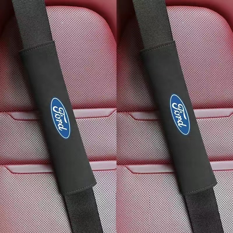 フォード FORD シートベルトパッド シートベルトカバー 2点セット スエード シートベルトクッション ショルダーパッド ブラック_画像1