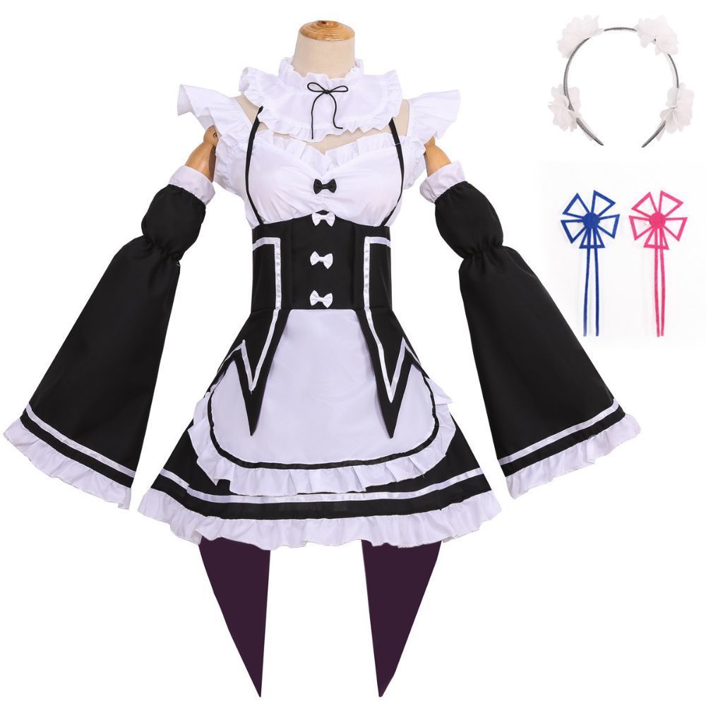 ★送料無料★Sサイズ Re:ゼロから始める異世界生活 リゼロ レム ラム コスプレ衣装 メイド服 仮装 ハロウィン アニメコスプレ_画像2