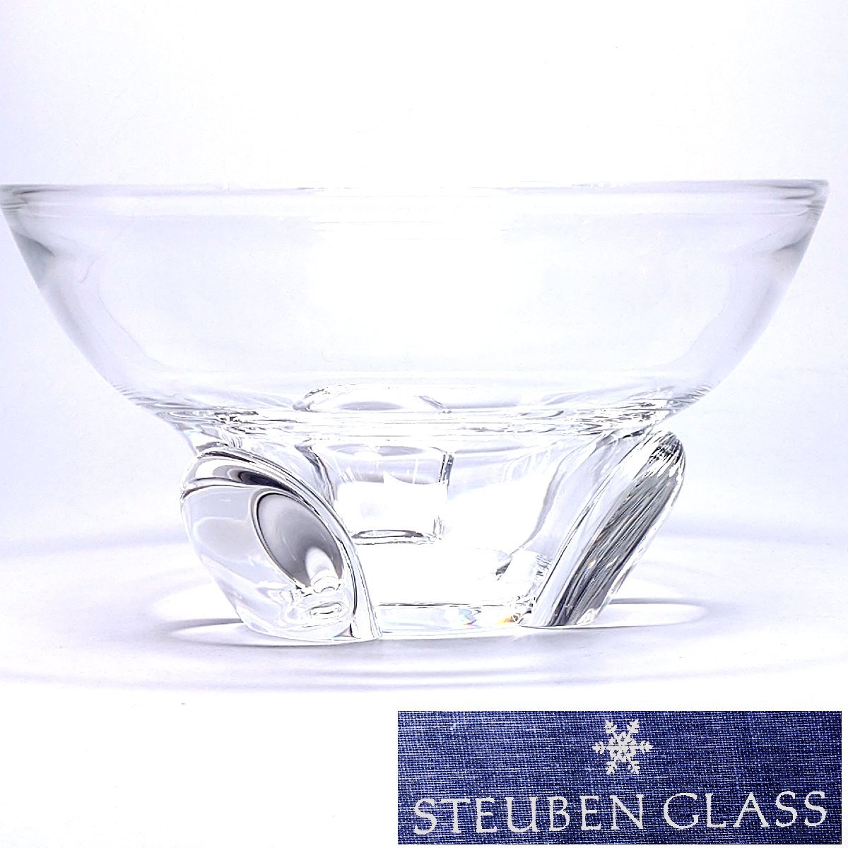 【侍】STEUBEN GLASSスチューベン・グラス クリスタルガラス コンポート BOX付 20+527