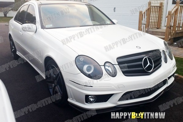 メルセデス ベンツ W211 E63 AMG フロントリップ スポイラー 艶消し黒 限定色塗装 GHタイプ 2006-2009 FL-51413_画像6