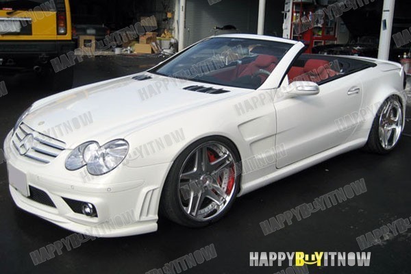 純正色 メルセデス ベンツ SLクラス 5代目 R230 中期 2004-2008 SL65 AMG フロント リップスポイラー FRP材質 FL-50516_画像3