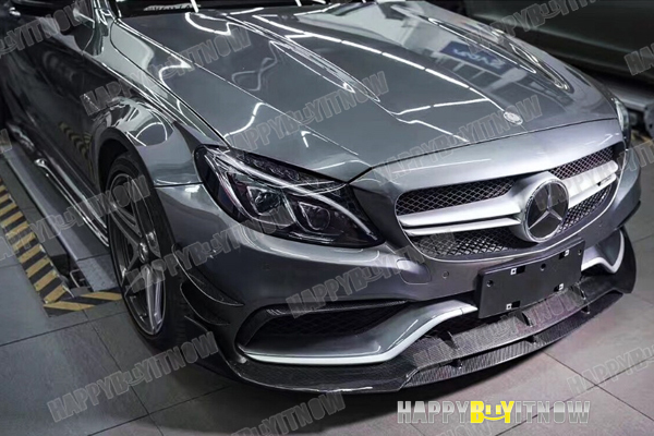 メルセデス ベンツ Cクラス W205 セダン ワゴン C63 AMG カーボン フロント リップ スポイラー B型 2015+_画像3