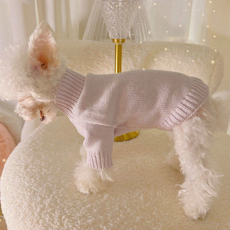 犬の服 セーター&ワンピース2セット ニットウェア タートルネック 頭からかぶるセーター ペット用品 可愛い コスチューム_画像9