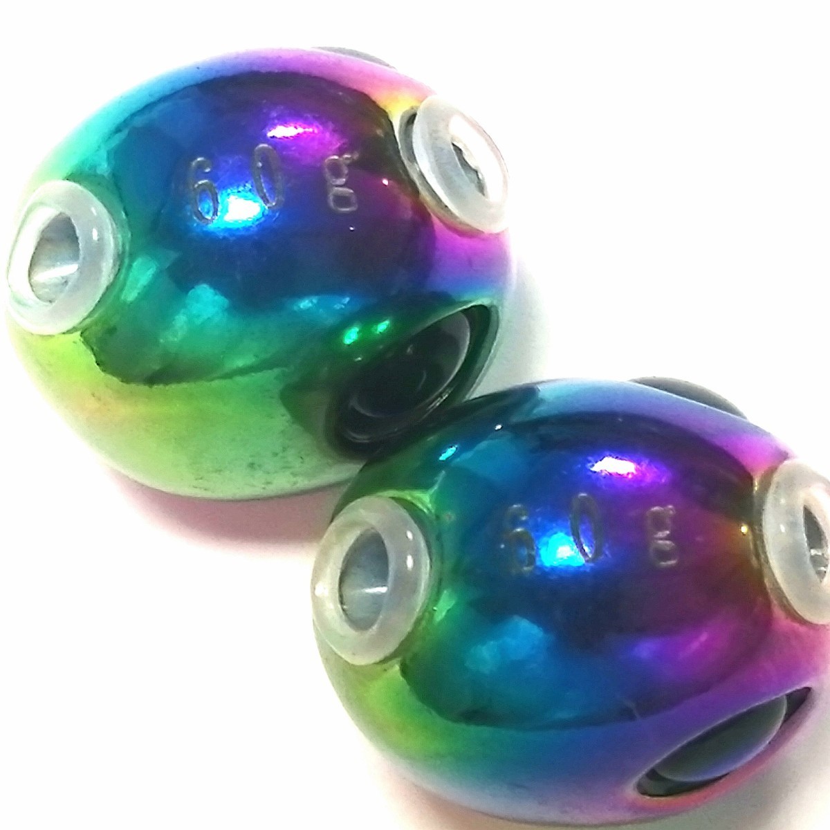 タイラバ タングステン 60g 2個 レインボー色 タイカブラ ジギング