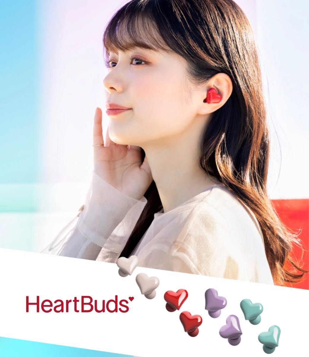 完全ワイヤレスイヤホン HeartBuds ハート型 イヤホン Bluetooth レッド 赤 箱付き 新品未開封