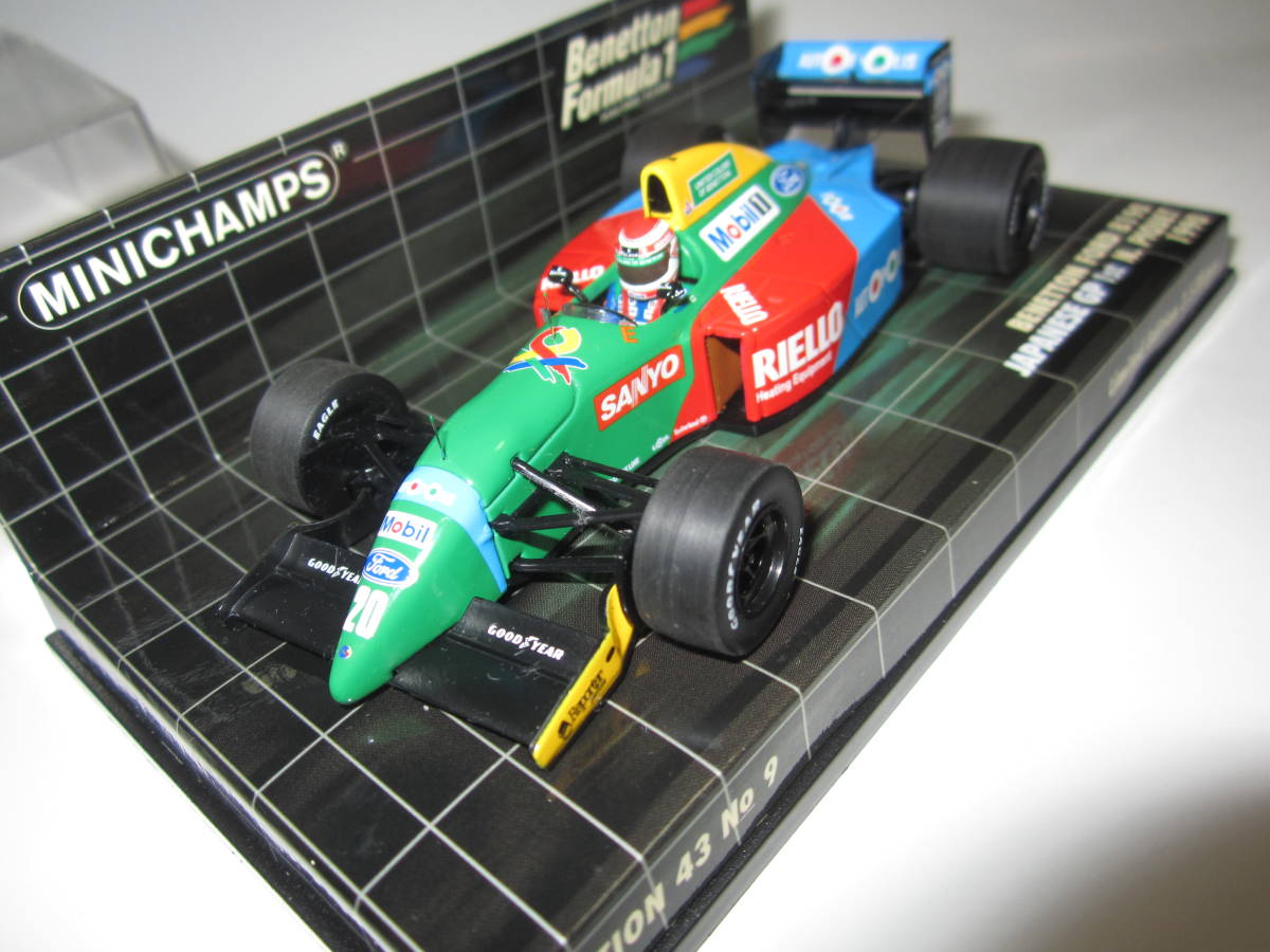 即決 PMA ミニチャンプス製 1/43 ベネトン B190 1990年日本GP優勝 №20 ネルソン・ピケ　アンテナ/支持ワイヤー追加 _画像3