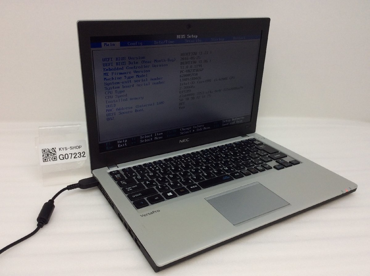 NEC PC-VK23TBZGP Intel Core i5-6200U メモリ8.19GB ストレージ無し OS無し【G07232】_画像1