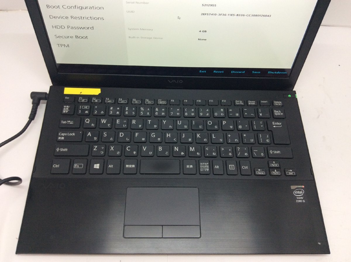 VAIO VJP132 Intel Core i5-5200U メモリ4.1GB ストレージ無し OS無しとAC欠品【G07385】_キーボードにテカリがあります