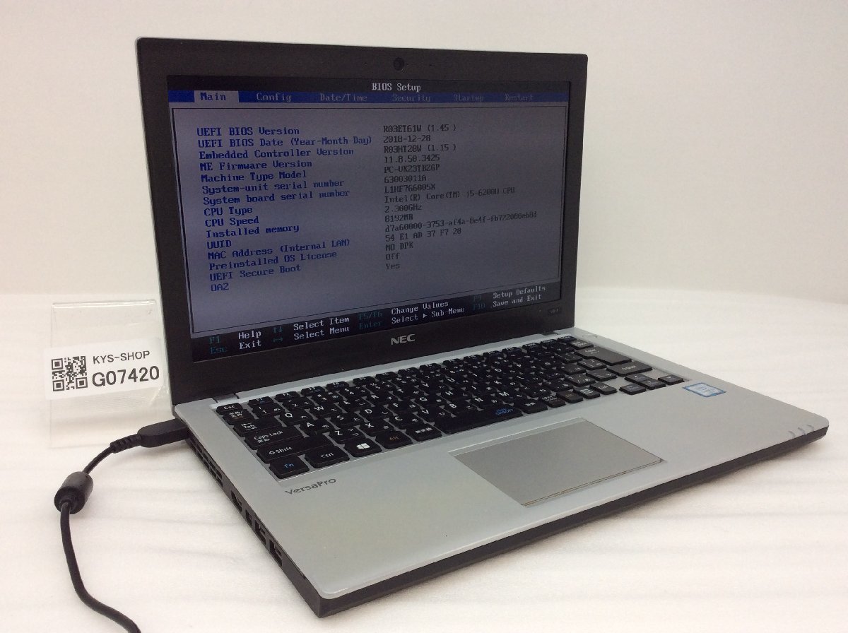 NEC PC-VK23TBZGP Intel Core i5-6200U メモリ8.19GB ストレージ無し OS無し【G07420】_画像1