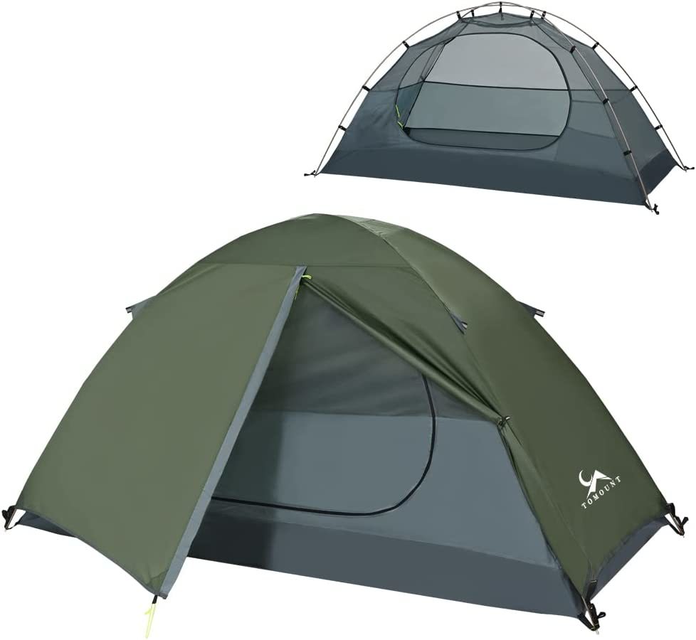 新品　TOMOUNT テント ソロテント 1-2人用 キャンプテント 二重層 自立式 耐水圧3000mm 通気 防風 軽量 コンパクト バイク アウトドア _画像1