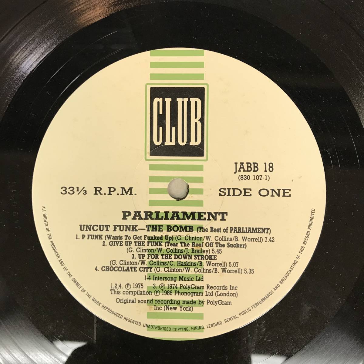 Parliament Uncut Funk - The Bomb (The Best Of Parliament) / Club JABB 18 / LP / UK_画像3