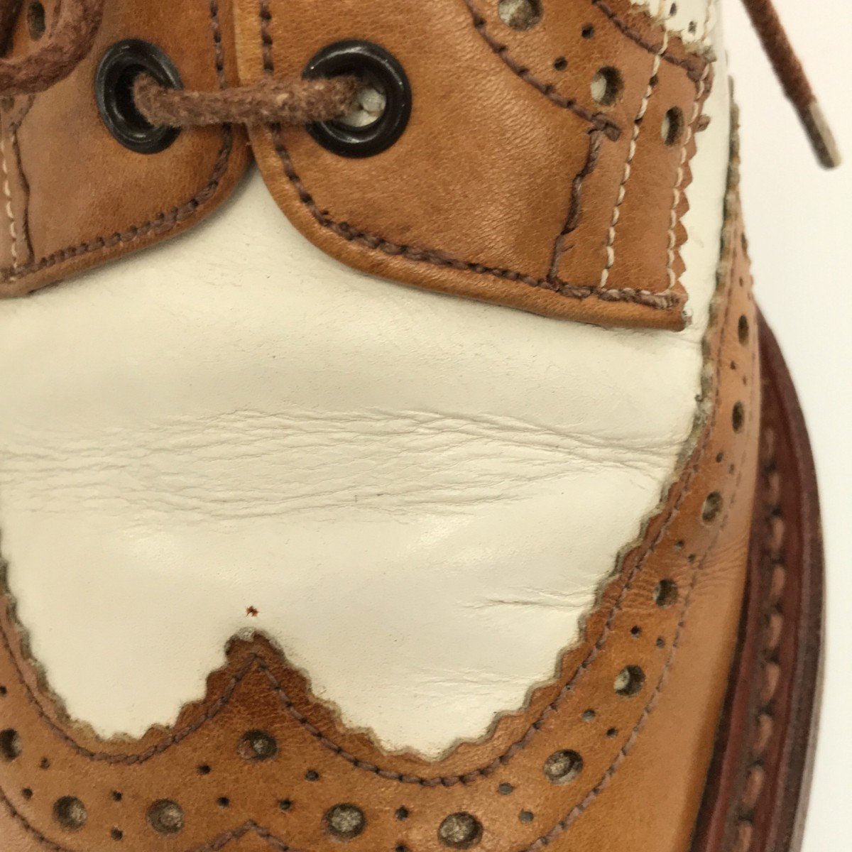 TRICKERS トリッカーズ 【men2606M】 2トーンウィングチップシューズ B-32 靴 シューズ ブラウン ホワイト レーザー メンズ TW_画像8