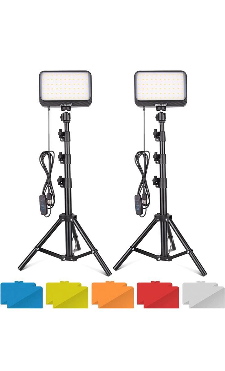UBeesize 撮影用ライト LED 三脚 2つセット|PayPayフリマ 値下げ二個セット パネルライト 三脚照明 撮影ライト