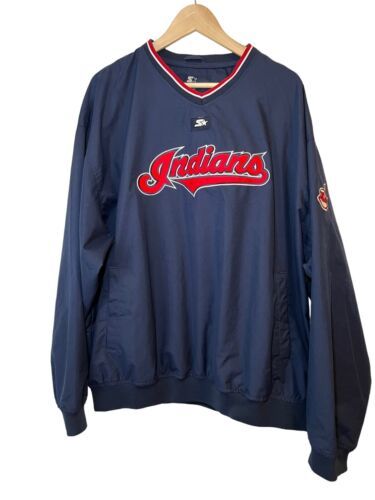 CLEVELAND INDIANS / CHIEF WAHOO / JACOBS FIELD Embroidered Xl Pullover Jacket 海外 即決