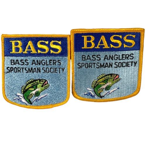 2 Vintage B.A.S.S. Patch Shield Bass Anglers Sportsman Society