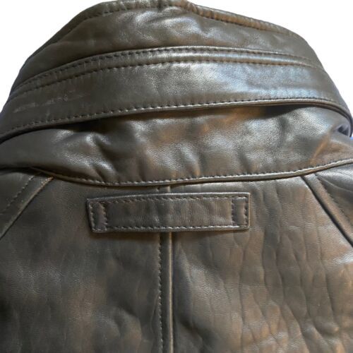 Nautica Mens Black Soft Leather Hidden Hood Fleece Lined Coat Jacket Size  40 Y2K 海外 即決 - スキル、知識