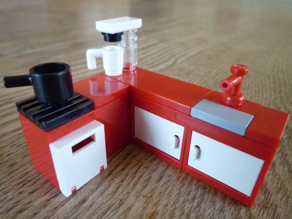 LEGO レゴ  ★ ２WAY システムキッチン (赤) ★ 美品の画像1