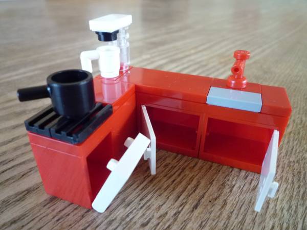 LEGO レゴ  ★ ２WAY システムキッチン (赤) ★ 美品の画像2