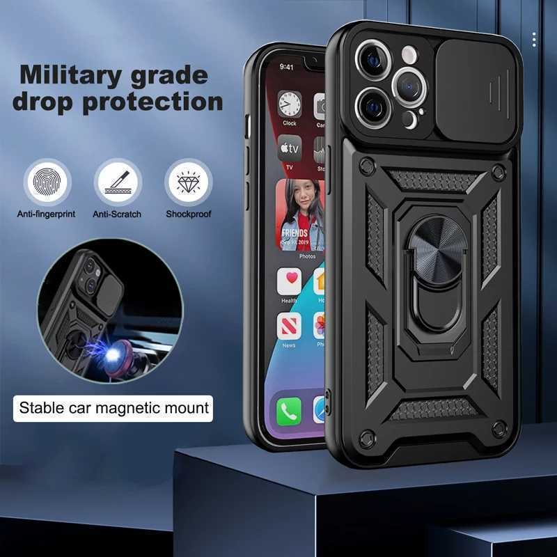 ★iPhone 7 8 SE2 耐衝撃 ハイブリッド ケース レンズ スライド カバー ブラック ハード 軍事 携帯 スマホ アイフォン 黒 赤 レッド_画像3