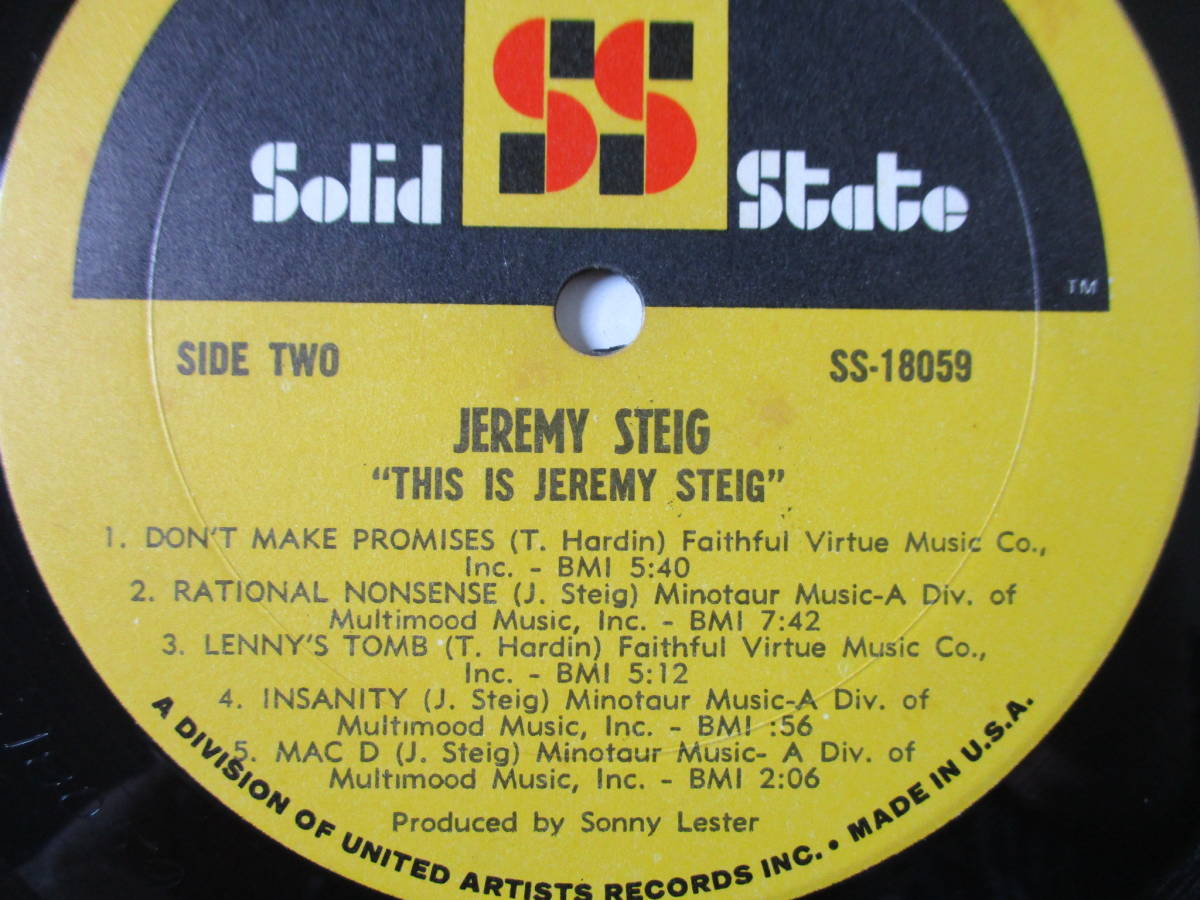 LP☆ジェレミー・スタイグ　THIS IS JEREMY STEIG　(10月31日に処分)_画像8