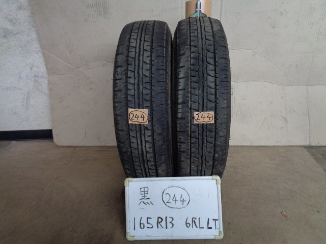 黒●244　Ｓ302　DUNLOP ENASAVE VAN01 LT　165R13 6PR　中古 2本セット_画像1