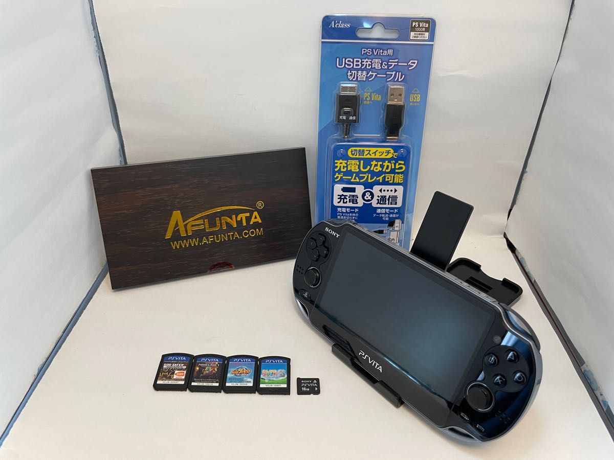 PlayStation Vita 3G/Wi-Fiモデル クリスタル・ブラック PCH-1100 AB01 セット