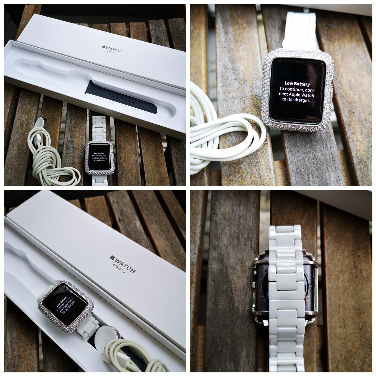 美品 Apple Watch Series 3 スペースグレイ42mm ベゼル ブレス 改造