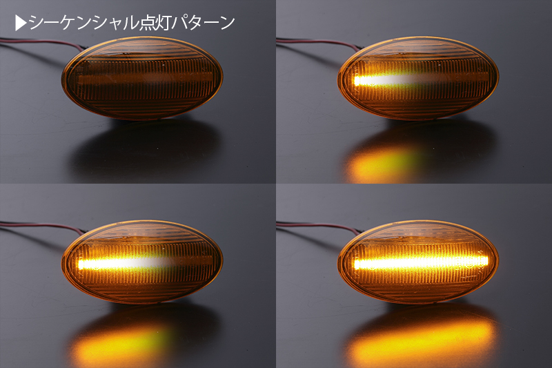 ポジション付き シーケンシャル LED サイドマーカー クリア/青光 HE22S/HE33S ラパン (アルトラパン)_画像2