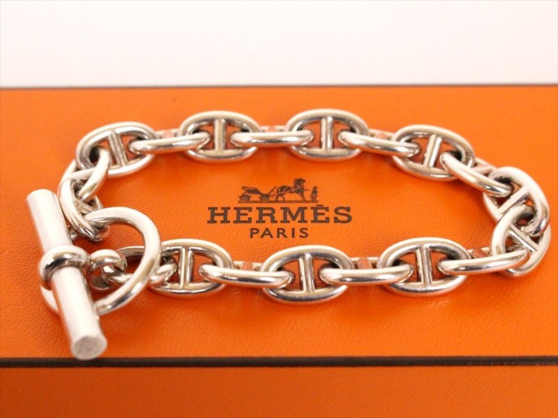 HERMES【エルメス】シェーヌダンクル ブレスレット☆PM☆18コマ
