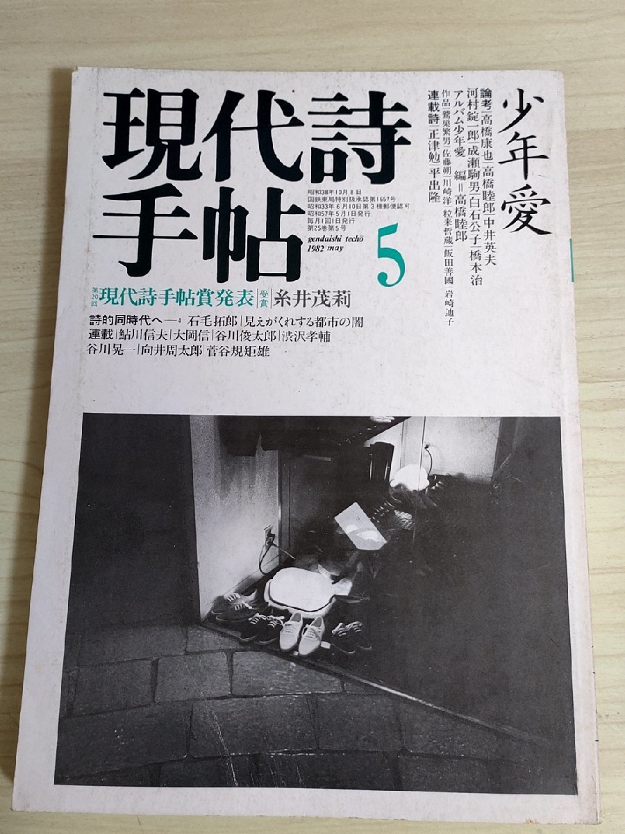 現代詩手帖 1982.5 少年愛/糸井茂莉/高橋康也/高橋睦郎/中井英夫/河村錠一郎/成瀬駒男/白石公子/橋本治/鮎川信夫/石毛拓郎/大岡信/B3222317_画像1