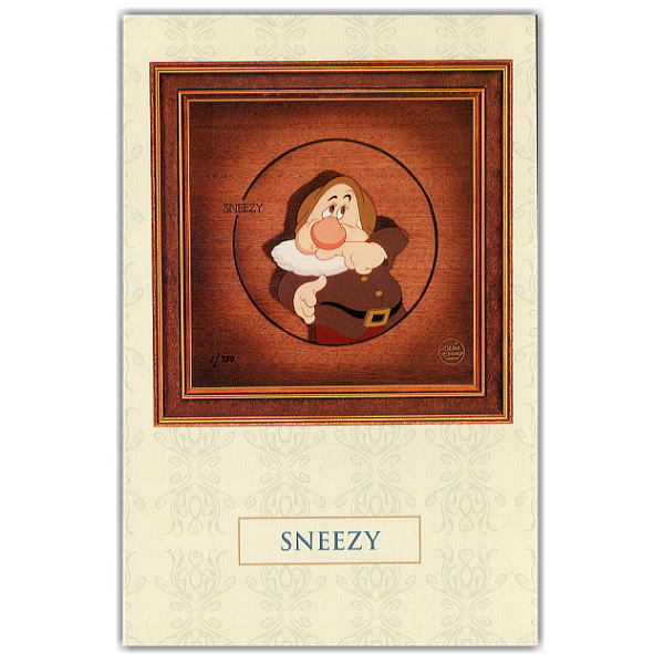 ディズニー　スニージー　白雪姫　WDAAセル画ポストカード　『Sneezy』_画像1