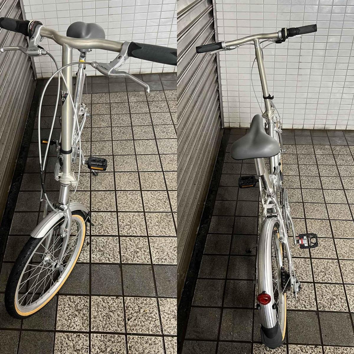 超希少、未走行☆【DAHON】ミニベロ 折り畳み自転車 小径車 20インチ 7速　シルバー_画像9