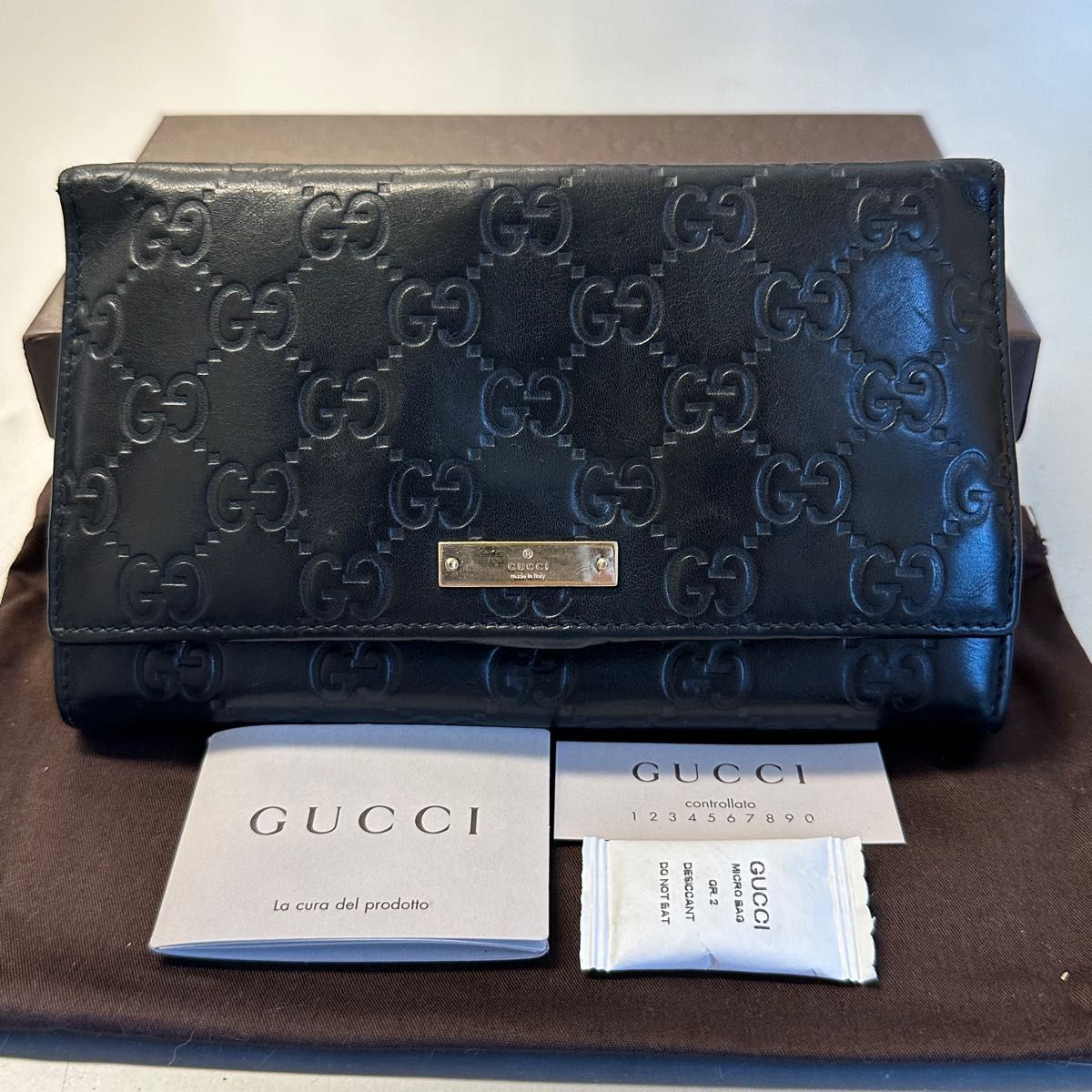 大人気新作 未使用に近い‼️ グッチ GUCCI 財布 長財布 シマレザー 長