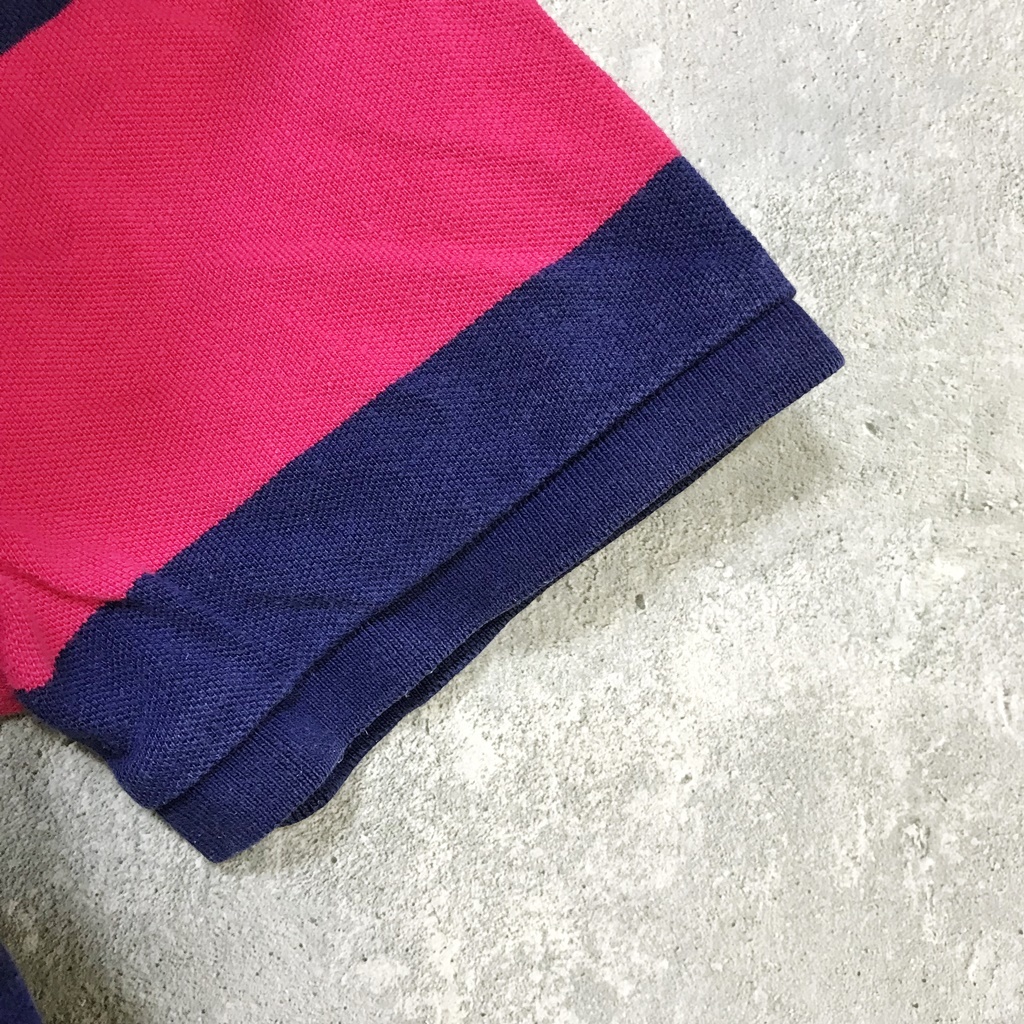 ◆お洒落な逸品◆POLO RALPH LAUREN/ポロラルフローレン 半袖 ポロシャツ ボーダー コットン100% ネイビー L メンズ D18 ｃ5421_画像5