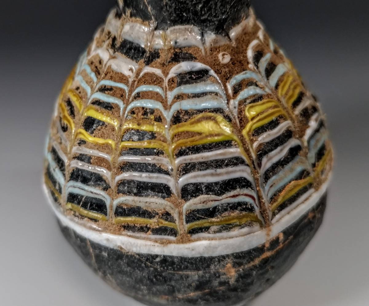 動画あり】古代フェニキア ガラス 香油壺 出土品☆紀元前1000年