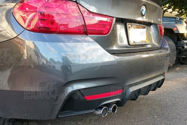 BMW 4シリーズ F32 クーペ Mスポーツ リア ディフューザー P型 片側2本出しマフラー 2012+ 未塗装 PP素地_画像2