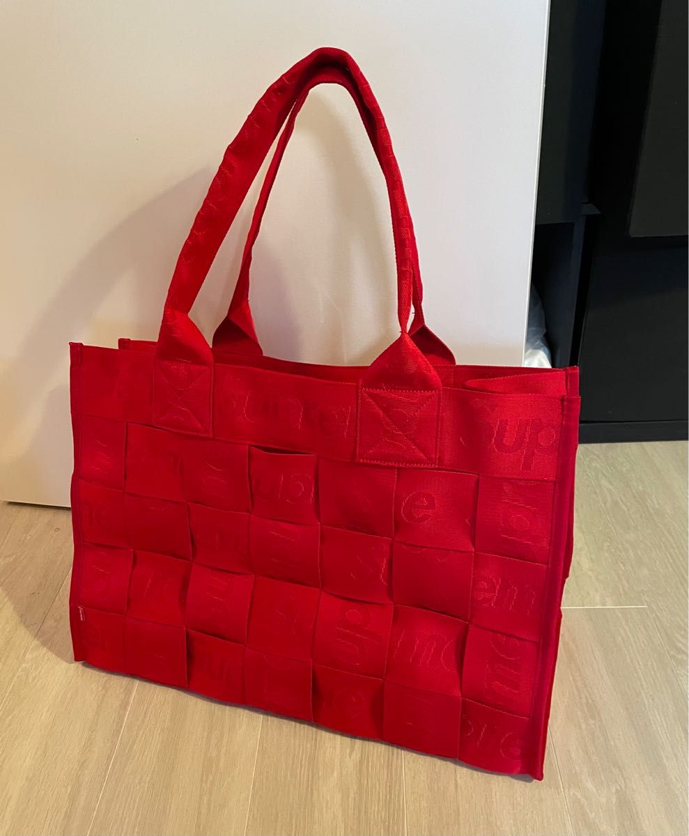 Supreme Woven Large Tote Bag RED