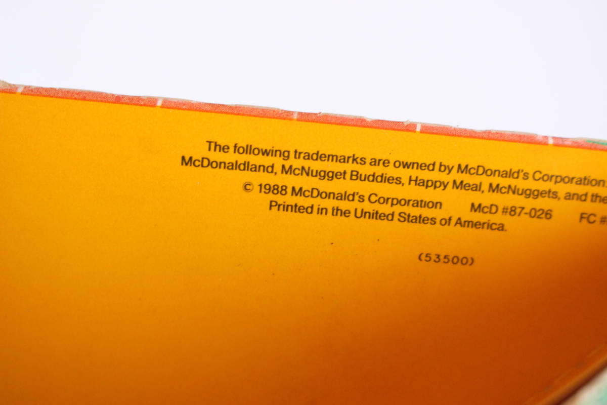 送料無料 クリックポスト 2ピースセット マクドナルド 紙製 ハッピーミールボックス 1988年 McDONALD'S マックナゲットバディーズ