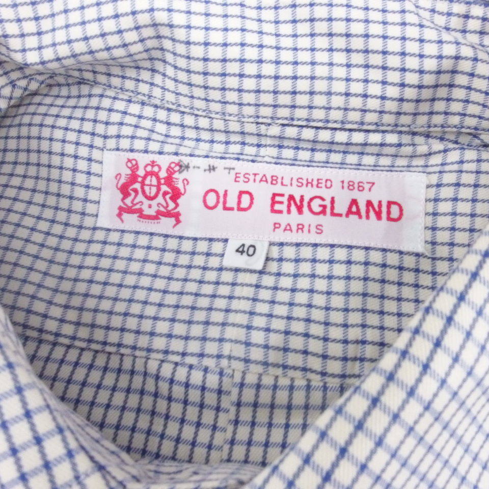 OLD ENGLANDオールド イングランド 開襟シャツ Yシャツ カッターシャツ チェック 長袖 メンズ MADE IN JAPAN コットン100％_画像5