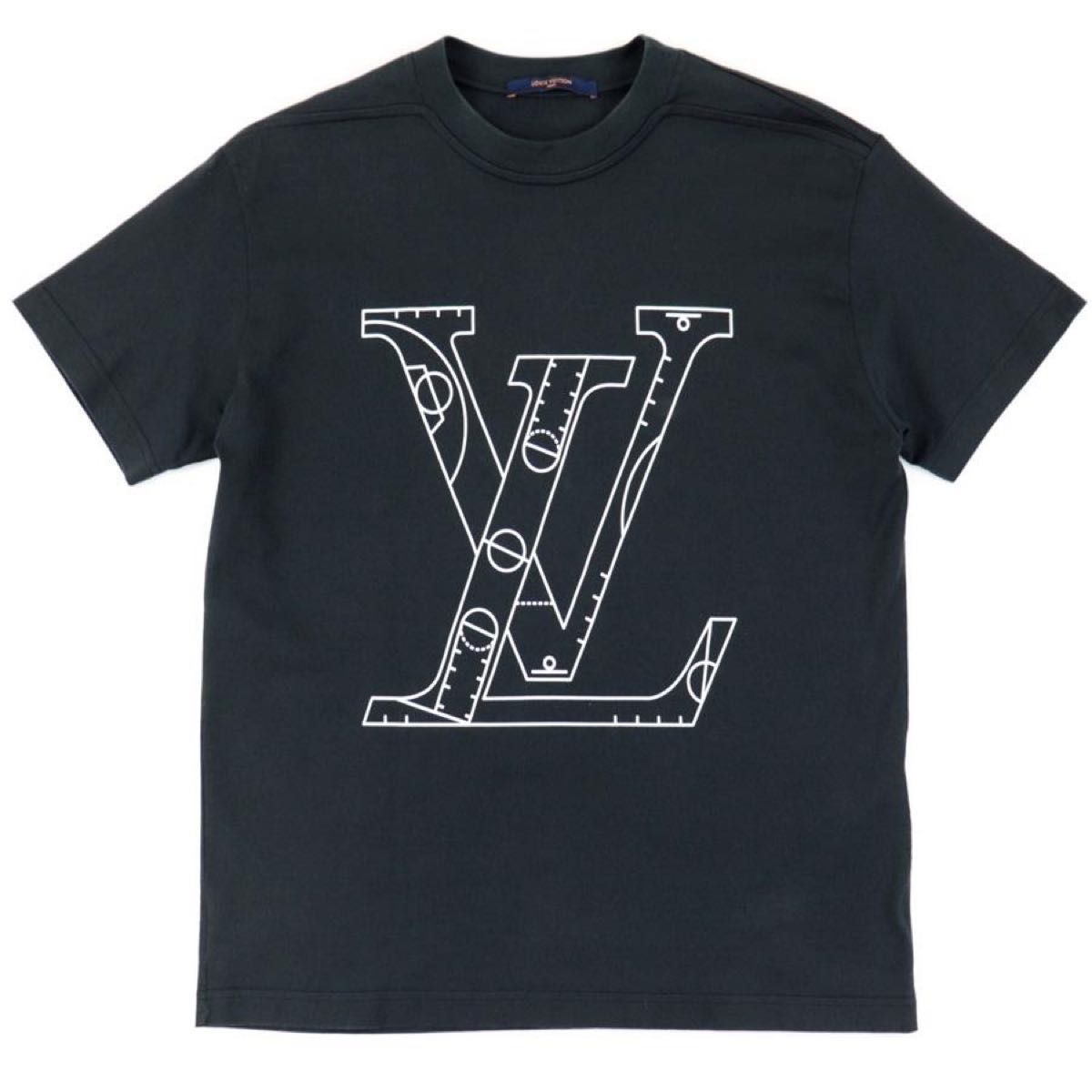 ルイヴィトン 21AW NBAコラボ プリント 半袖Tシャツ メンズ 黒 L