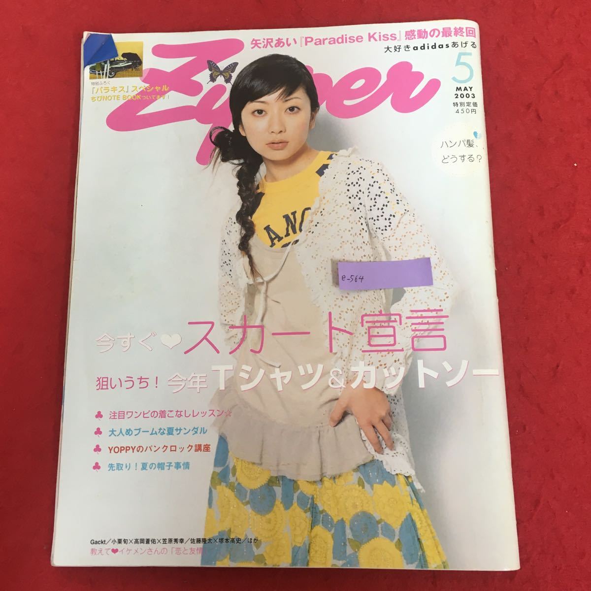 e-564 Zipper ジッパー 2003年5月号 今すぐスカート宣言 今年Tシャツ&カットソー 持田香織 土屋アンナ 平山あや ほか 女性 ファッション※4_折れあり