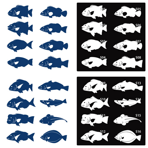 魚ステッカー マグロ,カジキ,ロウニンアジ,ヒラマサ,カンパチ 釣魚_画像3