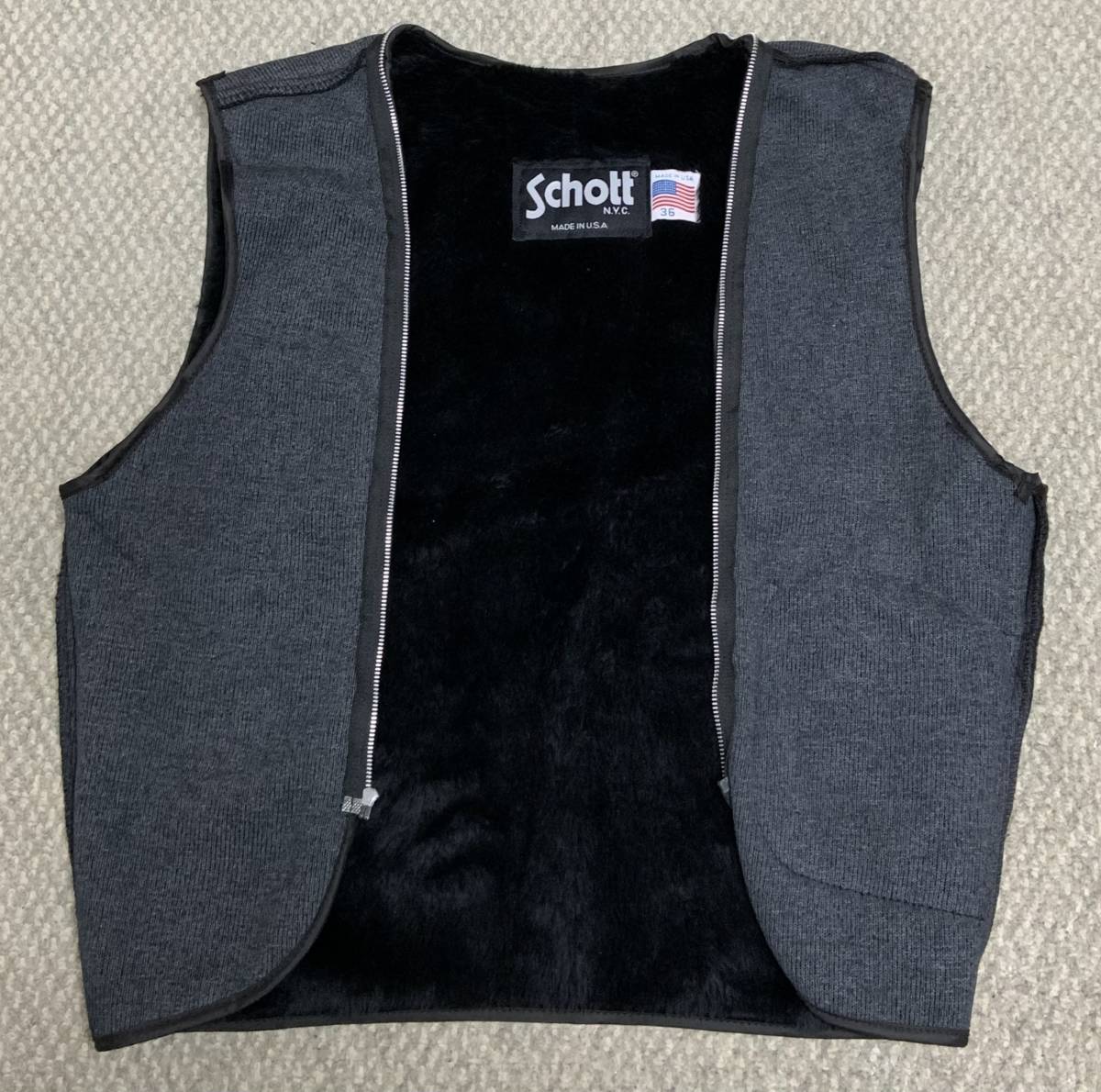 【関税込み】We11done グレー クロップ シングルジャケット 美品⑪schott 641【36】ライナー付 米国製 シングルライダース