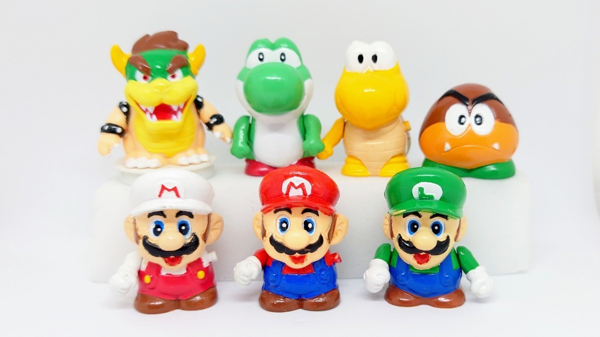 当時物 スーパーマリオ F・Bコレクション フィギュア 7種セット Nintendo mario 任天堂 クッパ ヨッシー ノコノコ クリボン クリボー _画像1