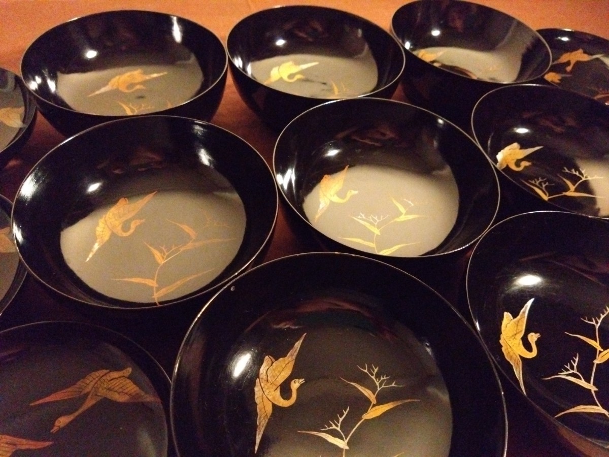 SALE/82%OFF】【SALE/82%OFF】輪島塗 金蒔絵 蒔絵 鴨芦の図 菓子椀