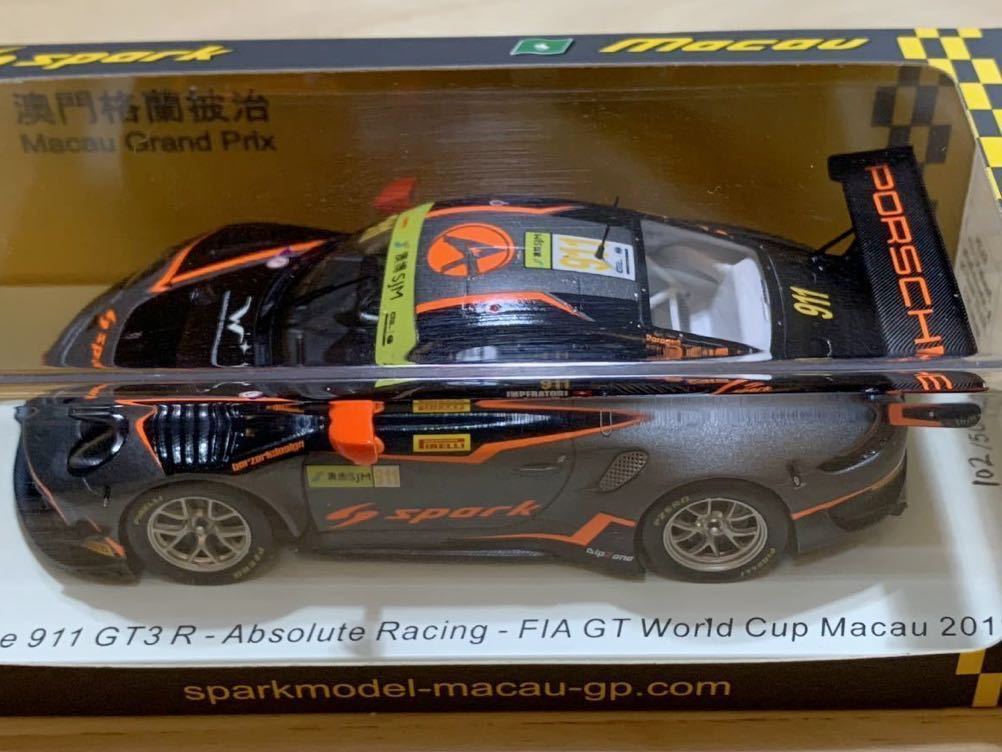 【新品：未開封】スパーク 1/43 ポルシェ 911 GT3R アブソリュート レーシング No.911 2019年 FIA GT マカオ/ A・インペラトーリ_画像4